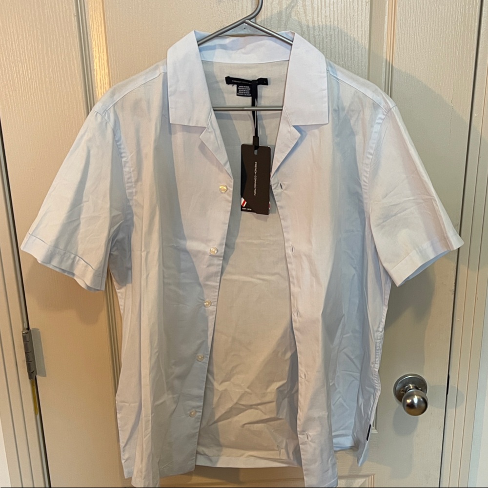 French Connection Light Blue Casual Button Down Shirt
